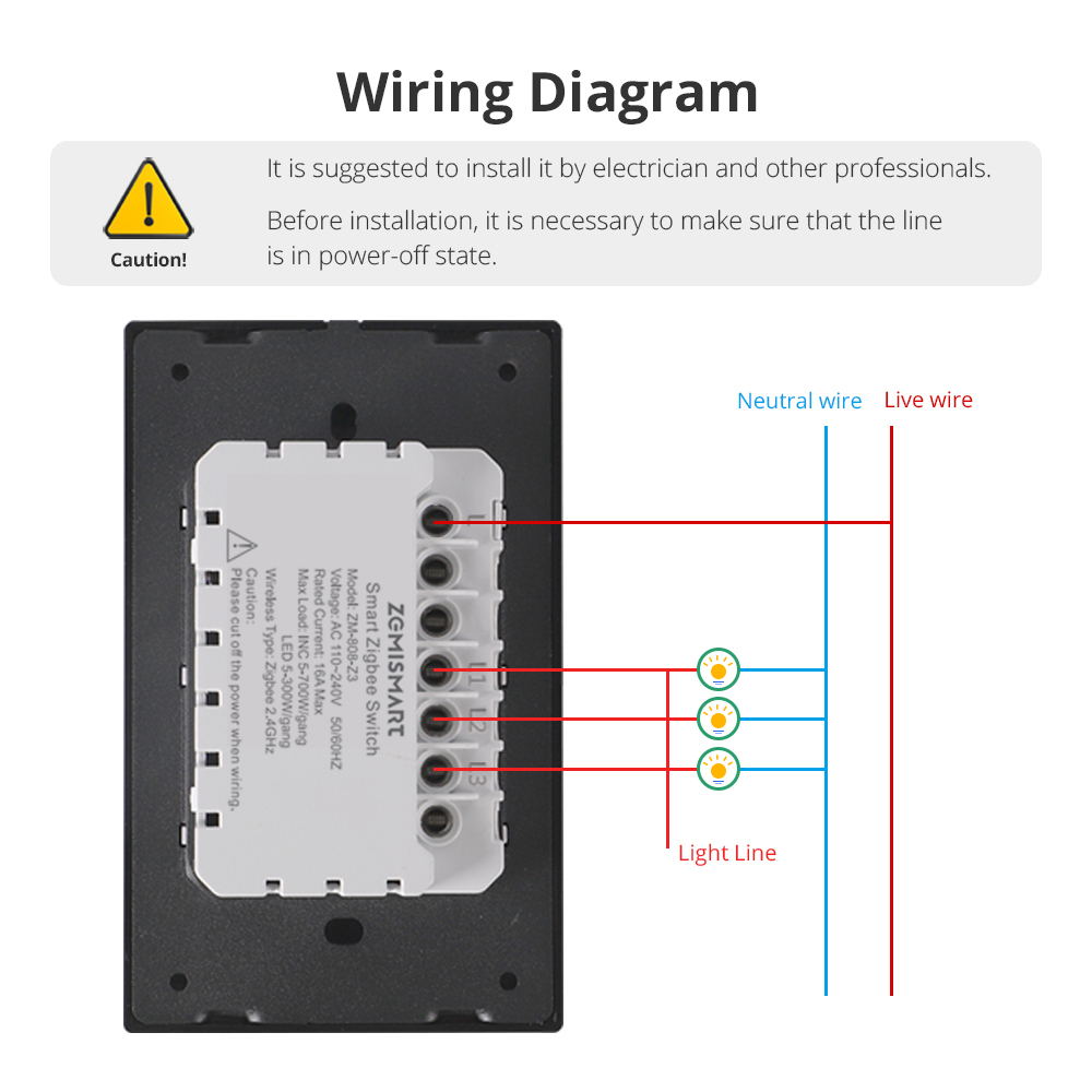 Zemismart Zigbee No Neutral Push Switch Grey Color with Aluminum Alloy Material Smart Life App Timer Alexa Google Home Voice Control