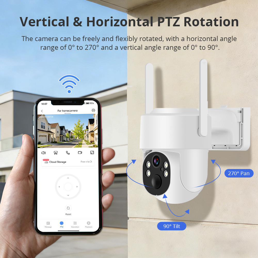 Zemismart Wifi Wireless Outdoor Solar Security Camera Two-way Audio App Monitoring Control