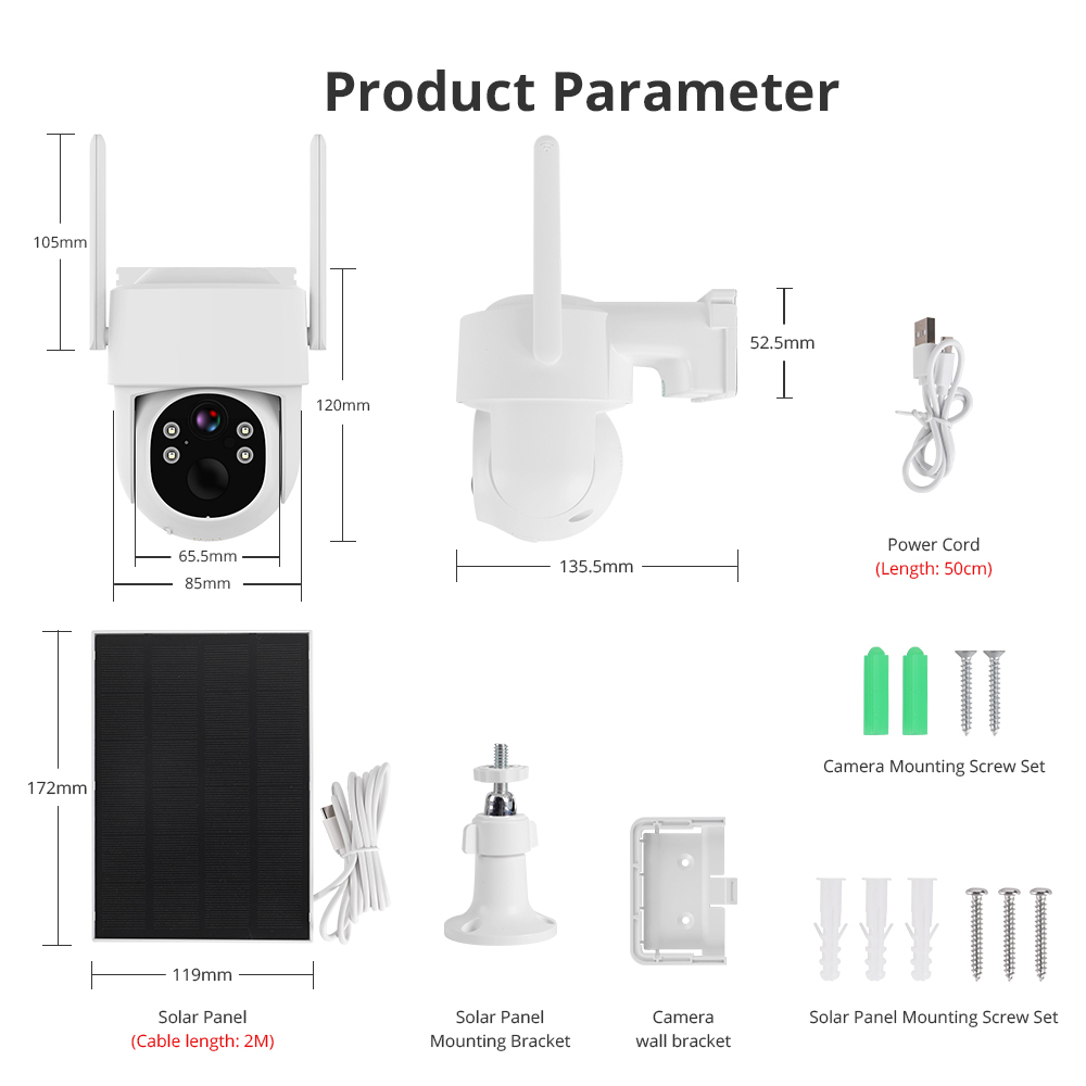 Zemismart Wifi Wireless Outdoor Solar Security Camera Two-way Audio App Monitoring Control