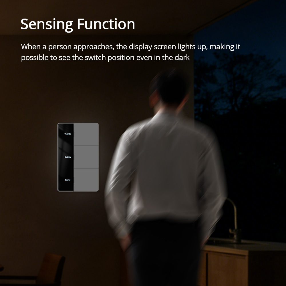 Zemismart Matter over Wifi Push Button DIY Name Switch Smart Display Screen Light US Switch Alexa Google Home HomeKit Siri Voice Control