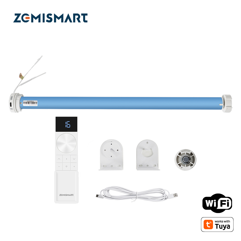 Zemismart Smart Wifi Rechargeable Roller Shade Motor Suitable for 37mm 38mm tube work with Tuya Google Home Voice Control Alexa