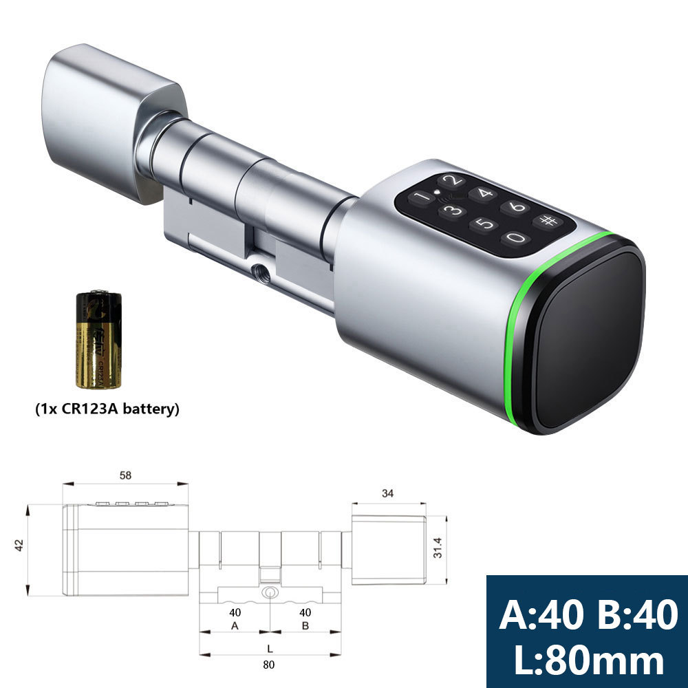 Zemismart BLE Smart Digital Lock DIY Cylinder Electronic Lock APP Key IC Card Password Unlock for Apartment Hotel Security works with Tuya