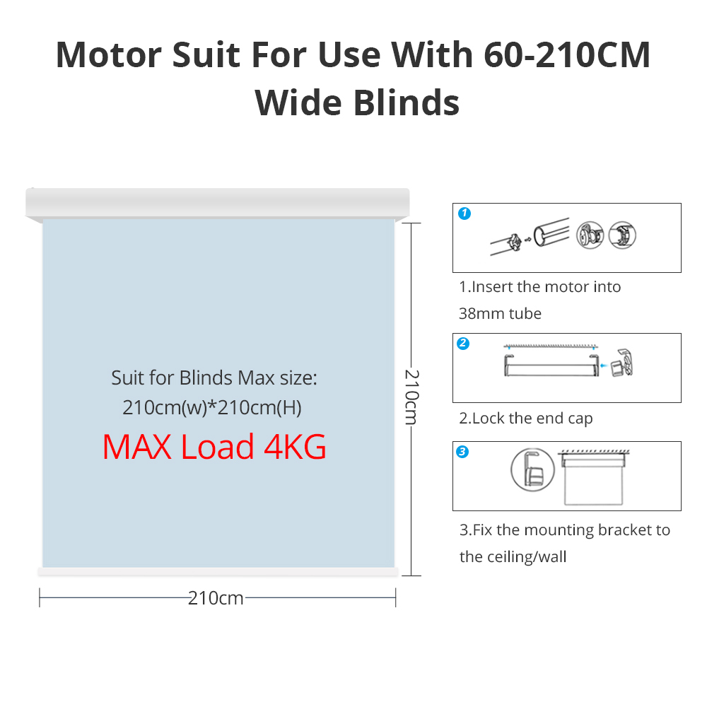 Zemismart Smart Wifi Rechargeable Roller Shade Motor Suitable for 37mm 38mm tube work with Tuya Google Home Voice Control Alexa