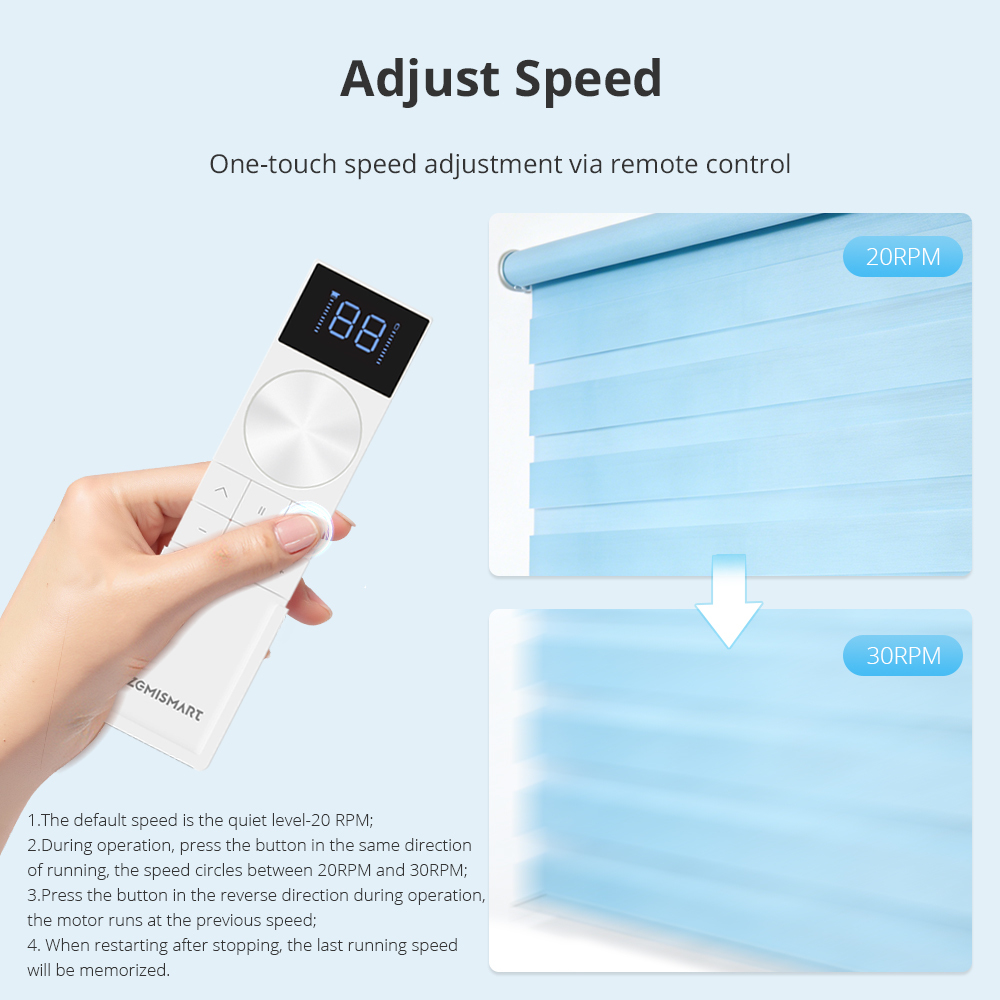 Zemismart Smart Wifi Rechargeable Roller Shade Motor Suitable for 37mm 38mm tube work with Tuya Google Home Voice Control Alexa