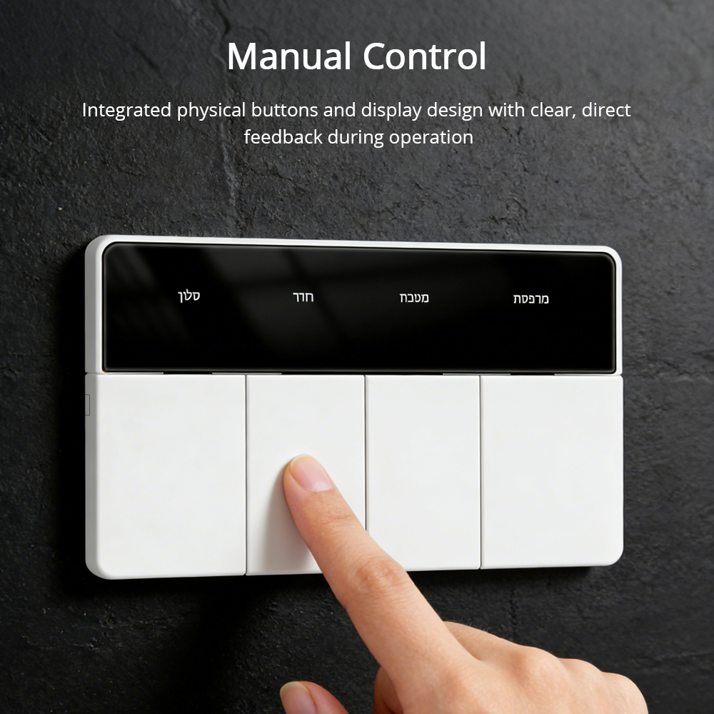 Zemismart Matter over Wifi US Switch DIY Name Horizontal Wall Switch Push Button 1 2 3 4 Gangs works with Alexa Google Home HomeKit Siri Voice Control