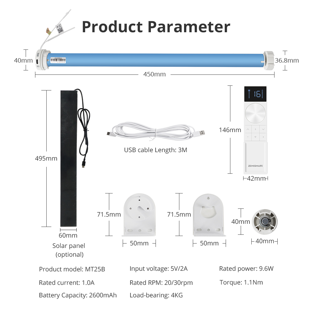 Zemismart Matter over Thread Roller Shade Motor