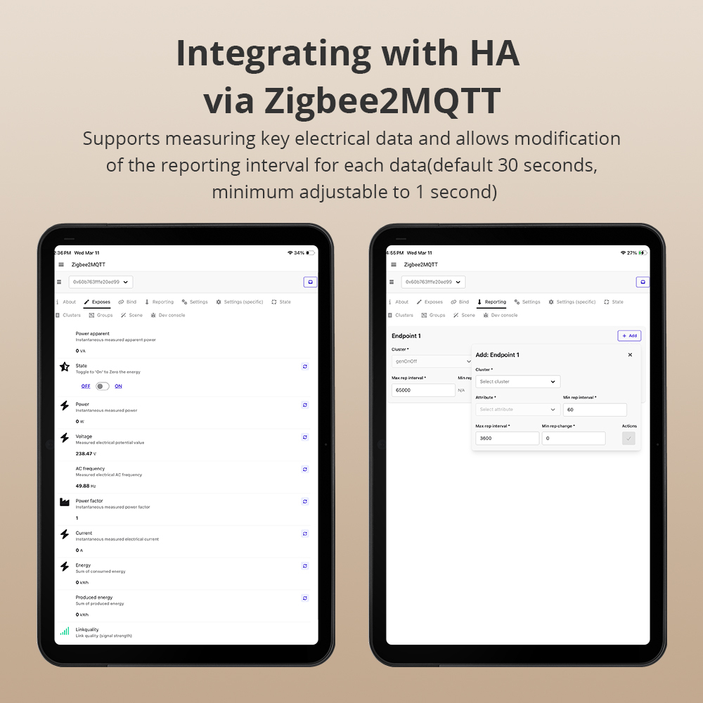 Zemismart Zigbee 3.0 1 Phrase Smart Energy Monitor Real-time Electric Energy Meter works with Home Assisstant 110V 240V