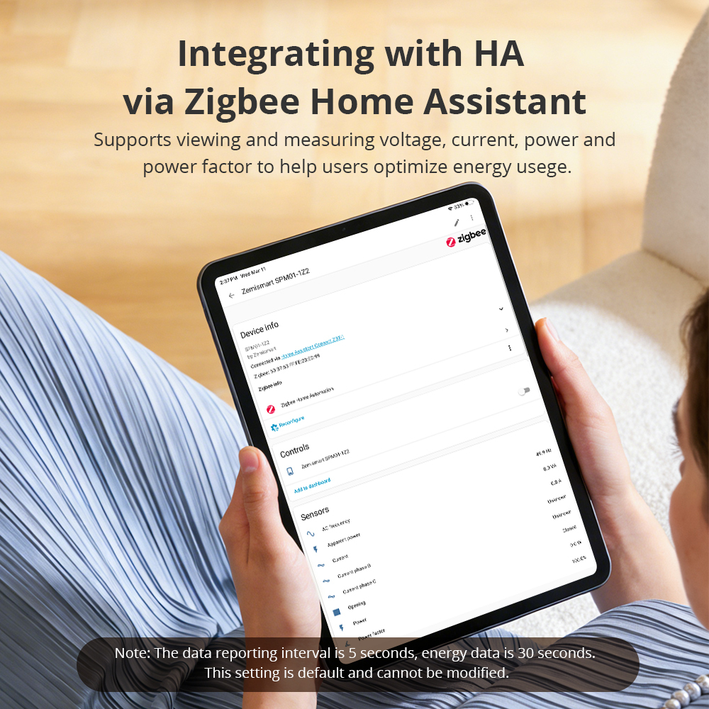 Zemismart Zigbee 3.0 1 Phrase Smart Energy Monitor Real-time Electric Energy Meter works with Home Assisstant 110V 240V