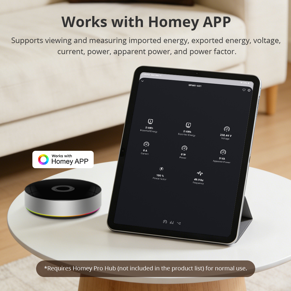 Zemismart Zigbee 3.0 1 Phrase Smart Energy Monitor Real-time Electric Energy Meter works with Home Assisstant 110V 240V