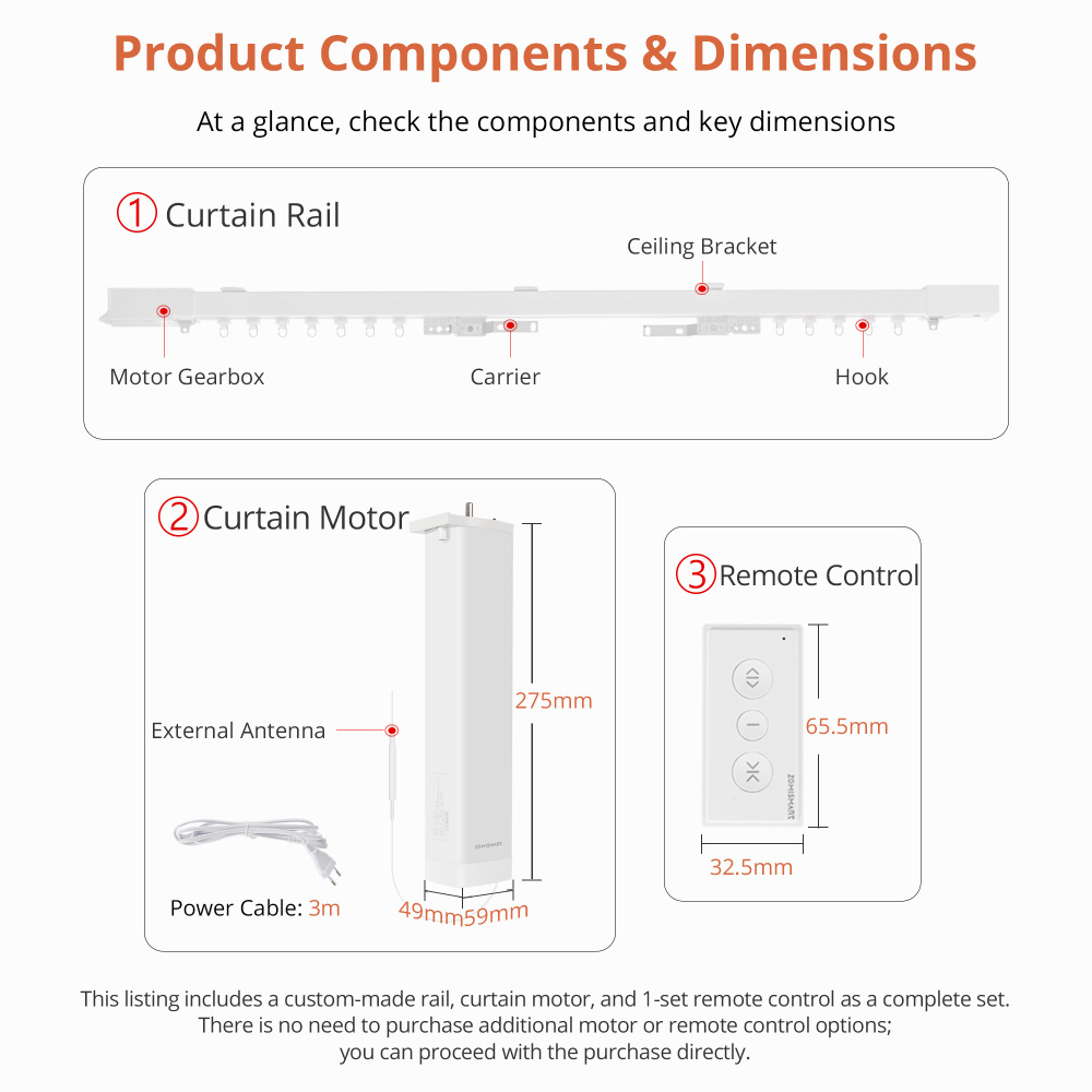 Zemismart Matter over Thread Customized Track works with HomeKit Google Home SmartThings App Control