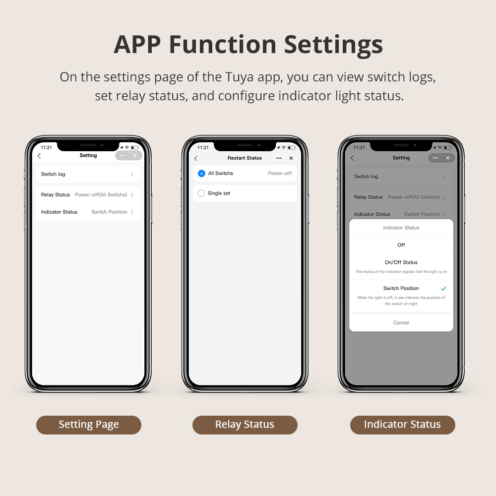Zemismart Smart 6 Gang Light Switch Neutral Required works with Tuya Plastic Material Big Button APP Voice Timer Control