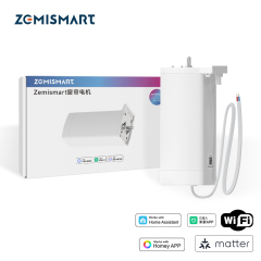 Zemismart Matter over Wifi Smart Slide Curtain Motor Automatic Curtain Opener with Remote Compatible with Apple Home Homey Home Assistance Alexa Google Home SmartThings & Mi Home