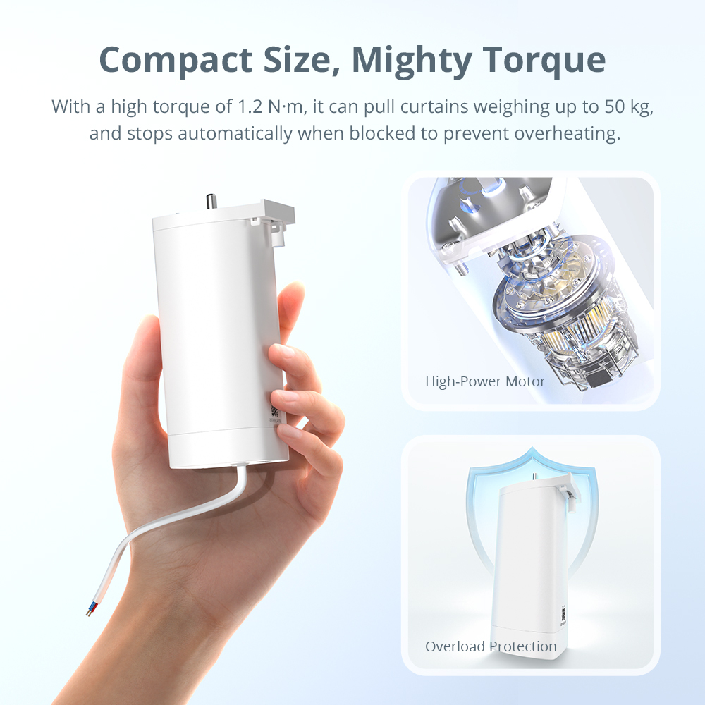 Zemismart Matter over Wifi Smart Slide Curtain Motor works with MiJia Google Home Smartthings Home App Remote Control Automatic Curtain System