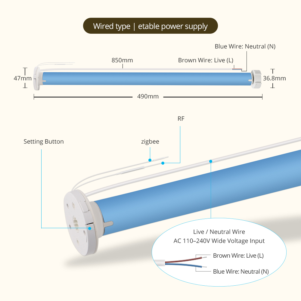 Zemismart Smart Zigbee Motorized Roller Shade Motors Kit Ready-made Blind intergated with Tuya Homey Home Assistance HomeKit SmartThings