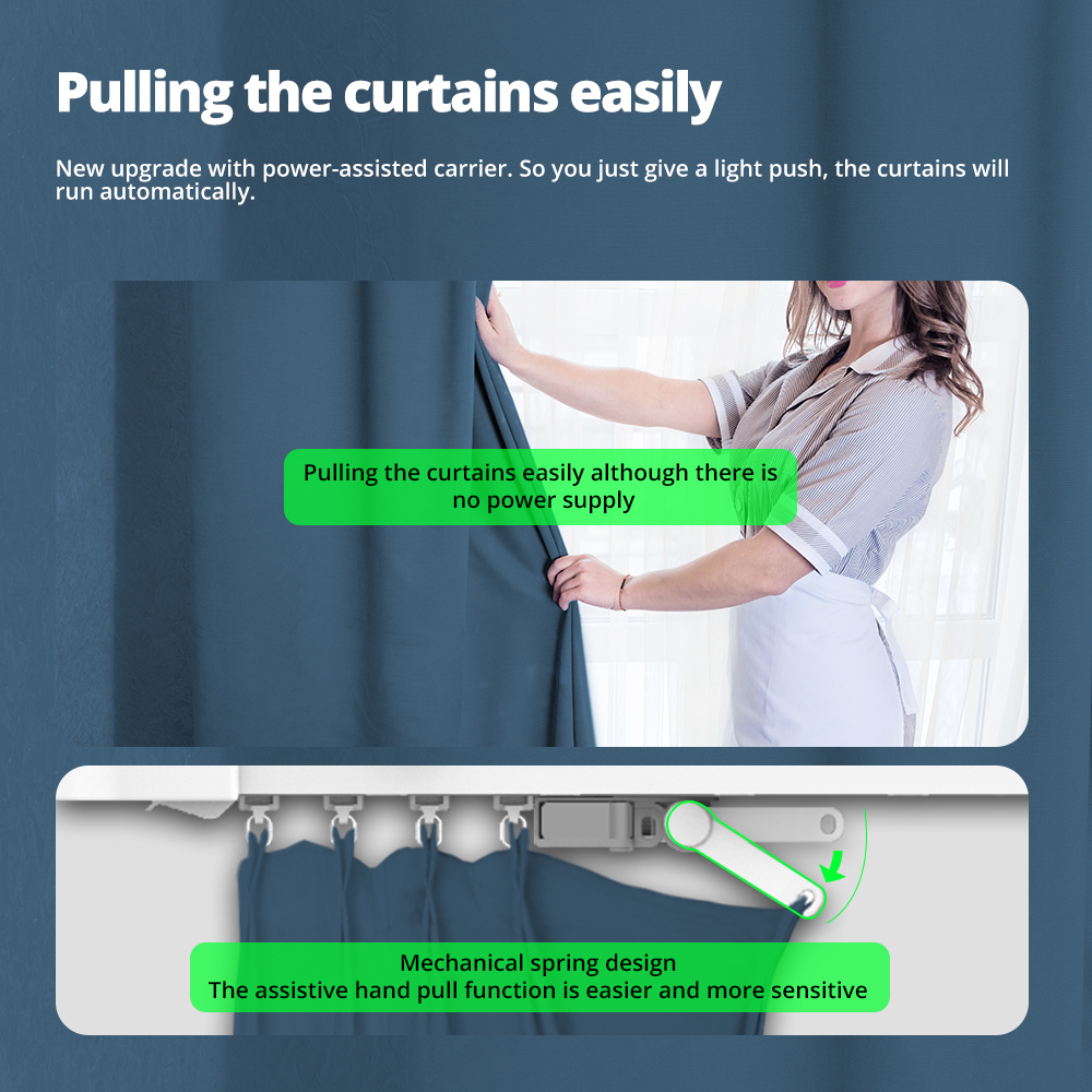 Zemismart Matter Over Thread Slide Curtain Smart HomeKit SmartThings Google Home APP Control by Siri Voice Control