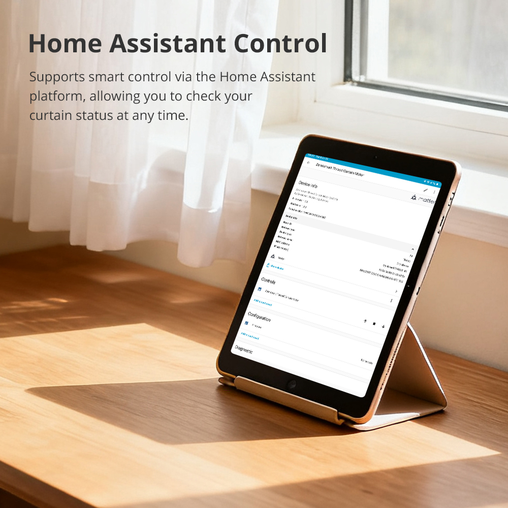 Zemismart Matter Over Thread Slide Curtain Smart HomeKit SmartThings Google Home APP Control by Siri Voice Control