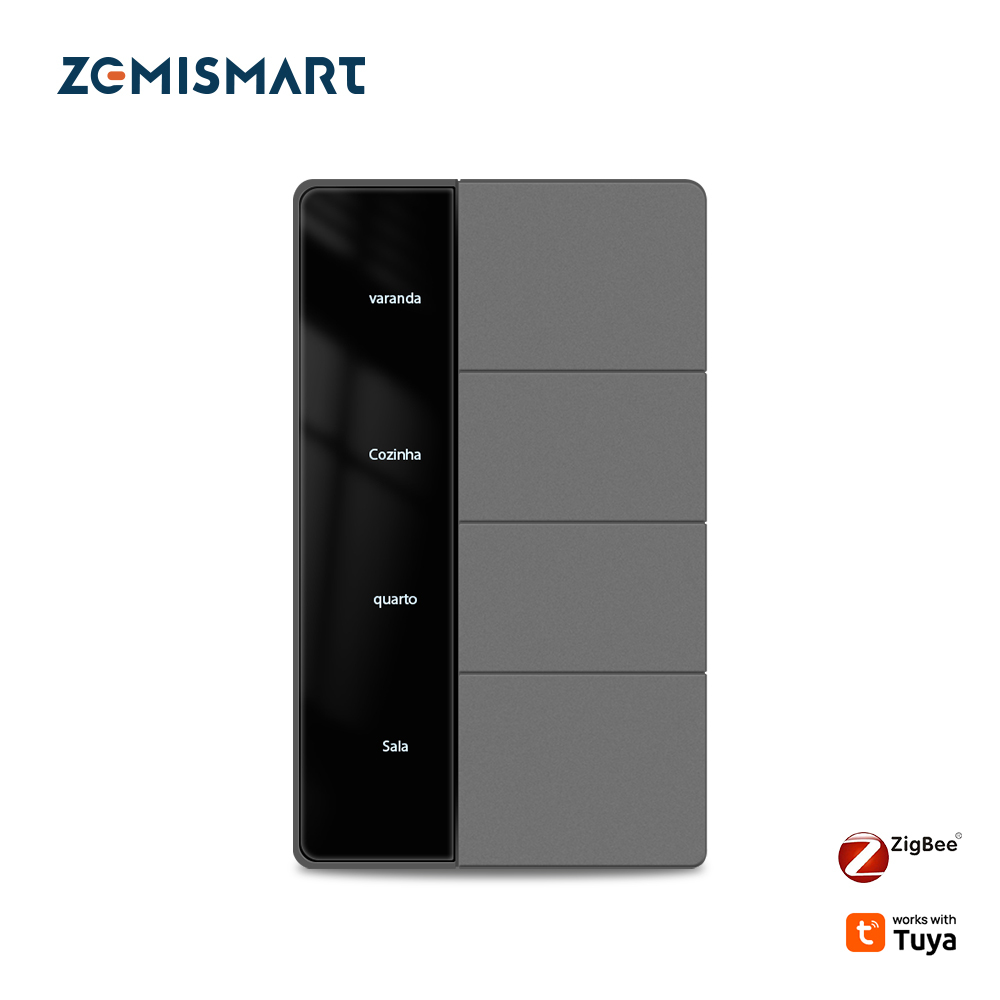 Zigbee Neutral Switch, Push Button Switches With Display Panel, Custom Name on Tuya Homey HA Smartthing APP, Hub Required | Zemismart