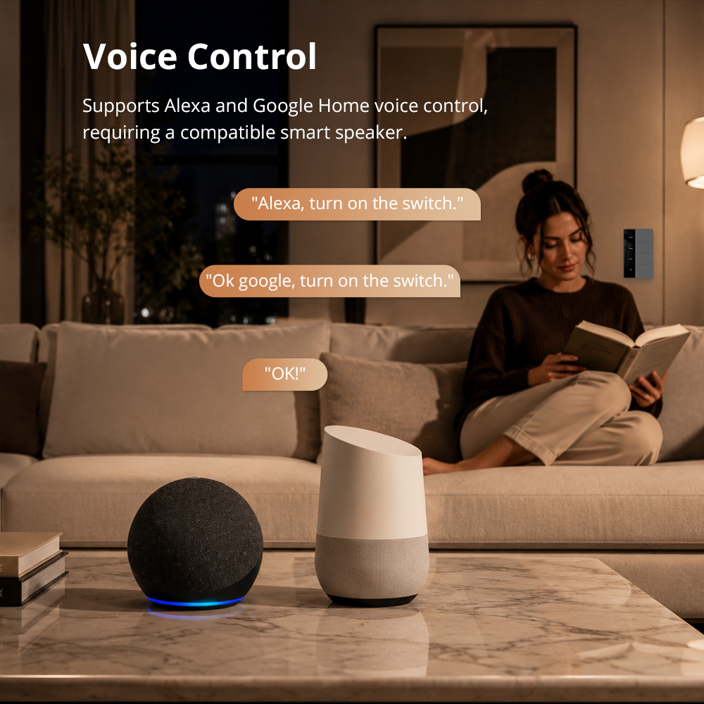 Zigbee Neutral Switch, Push Button Switches With Display Panel, Custom Name on Tuya Homey HA Smartthing APP, Hub Required | Zemismart