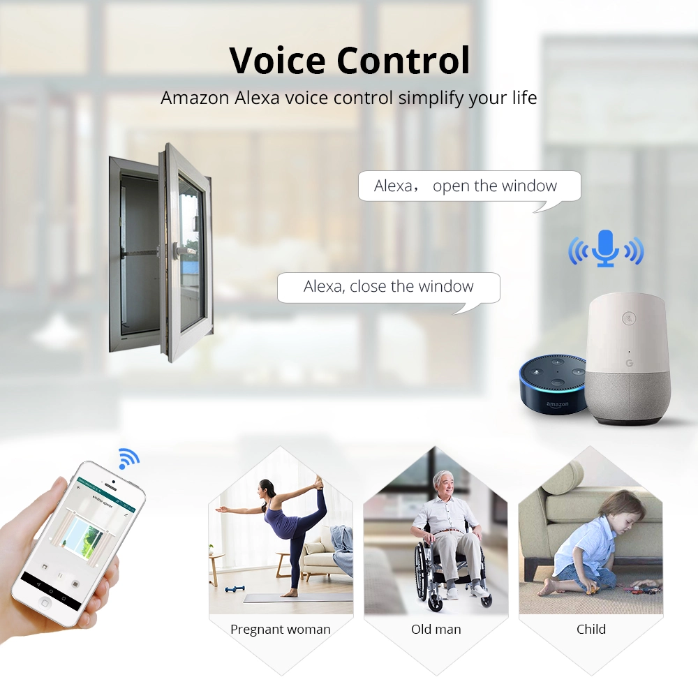 Zigbee Motorized Window Opener, Electric Chain Actuator 300/400/500mm with App Timer Voice Control | Zemismart