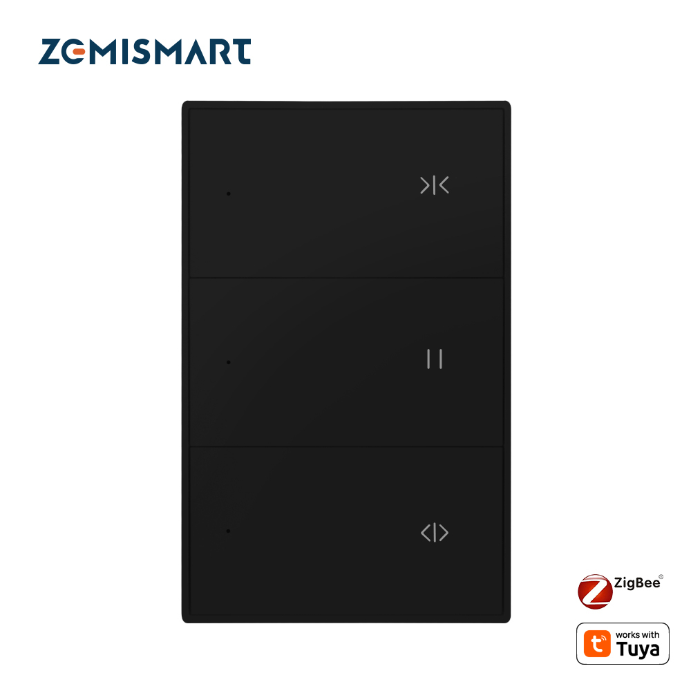 Zigbee Neutral Curtain Switch, PC Push Button Roller Shutter Relay with Percentage Control | Zemismart KES-606US-C