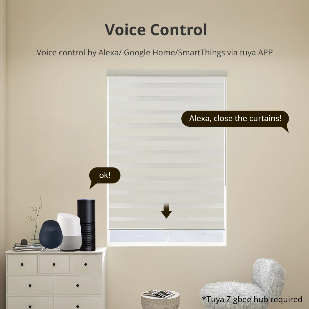 Zigbee Smart Blind Engine Motor, 1.5N Double Output Motor for Aluminum Roman Honeycomb Blinds Works with Alexa Google Home | Zemismart