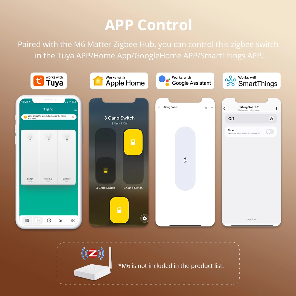 Zigbee No Neutral Switch, Aluminum Push Button Smart Switches 1/2/3/4 Gangs, Work with Tuya Smart Life, Hub Required | Zemismart