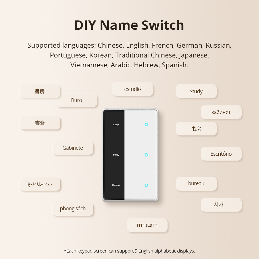 Zigbee Neutral Switch, Smart Dimmer Switches With Display Screen, Custom Name on Tuya Homey HA Smartthing APP, Hub Required | Zemismart
