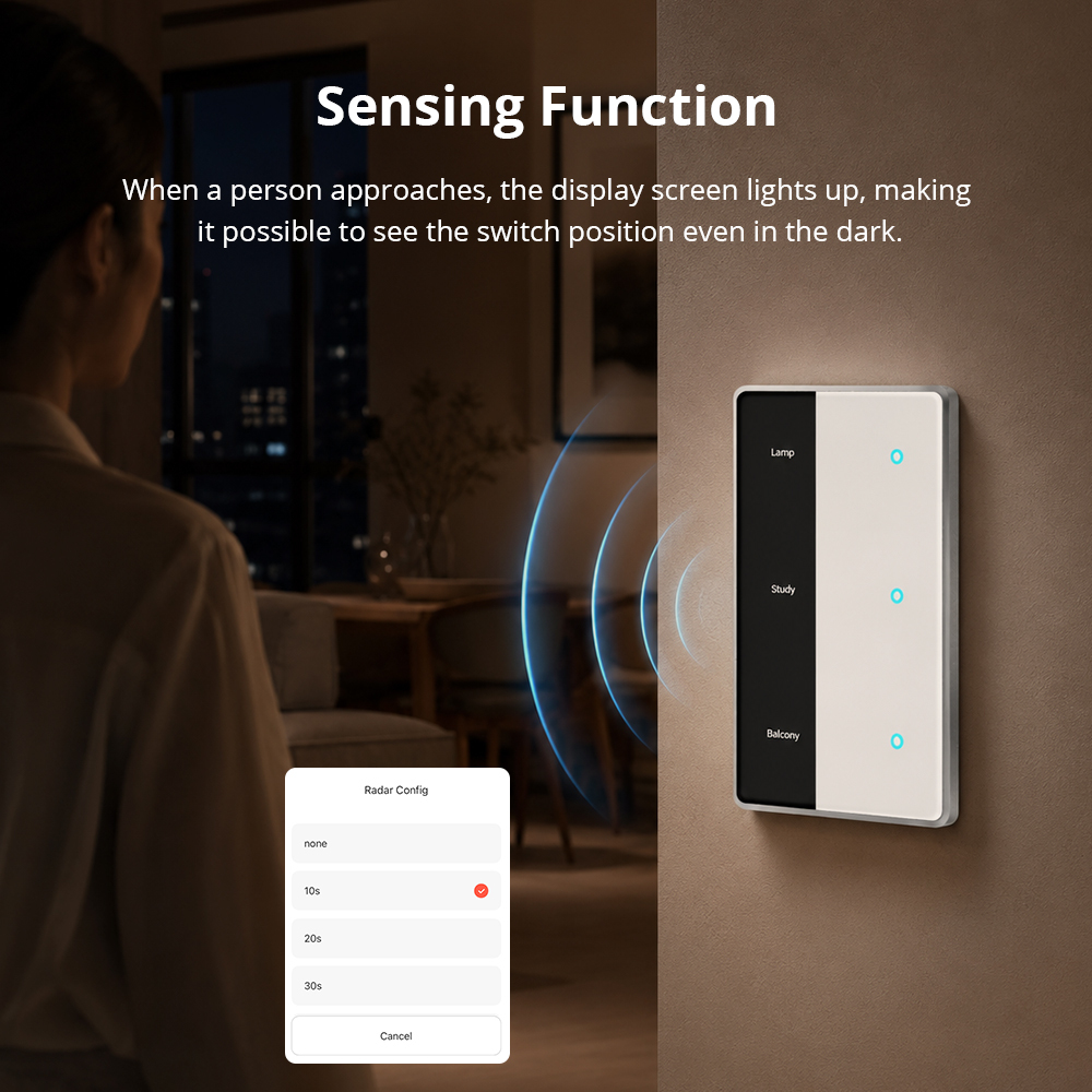 Zigbee Neutral Switch, Smart Dimmer Switches With Display Screen, Custom Name on Tuya Homey HA Smartthing APP, Hub Required | Zemismart
