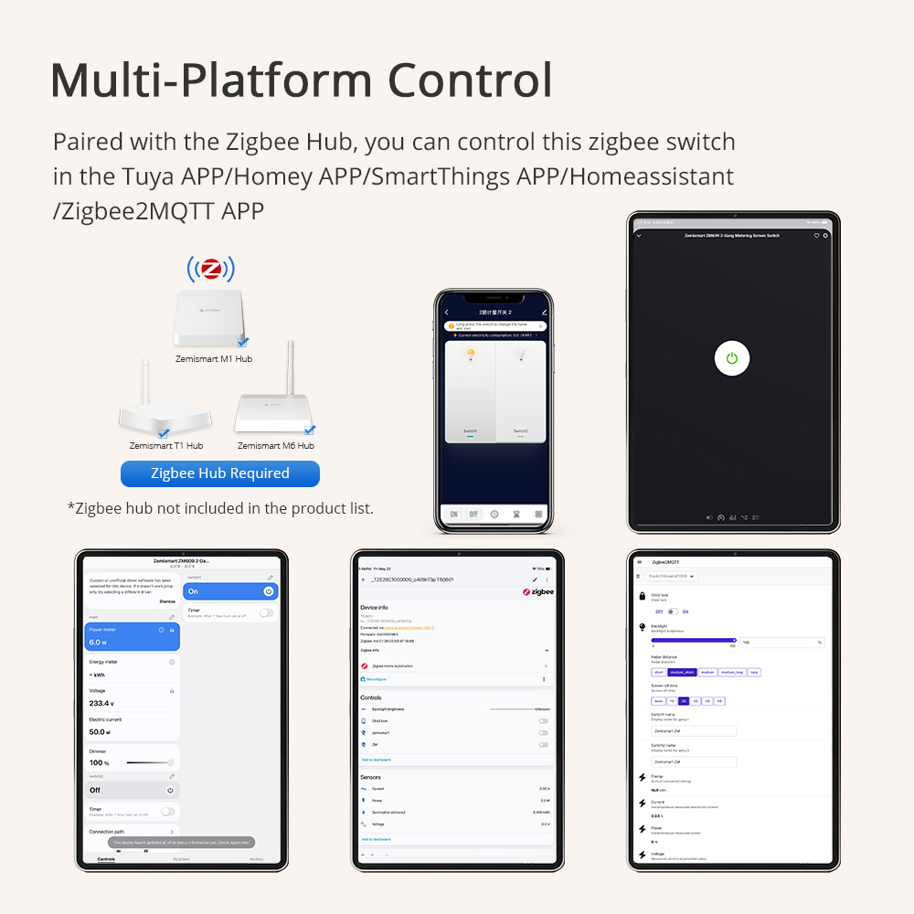 Zigbee touch sceen switch