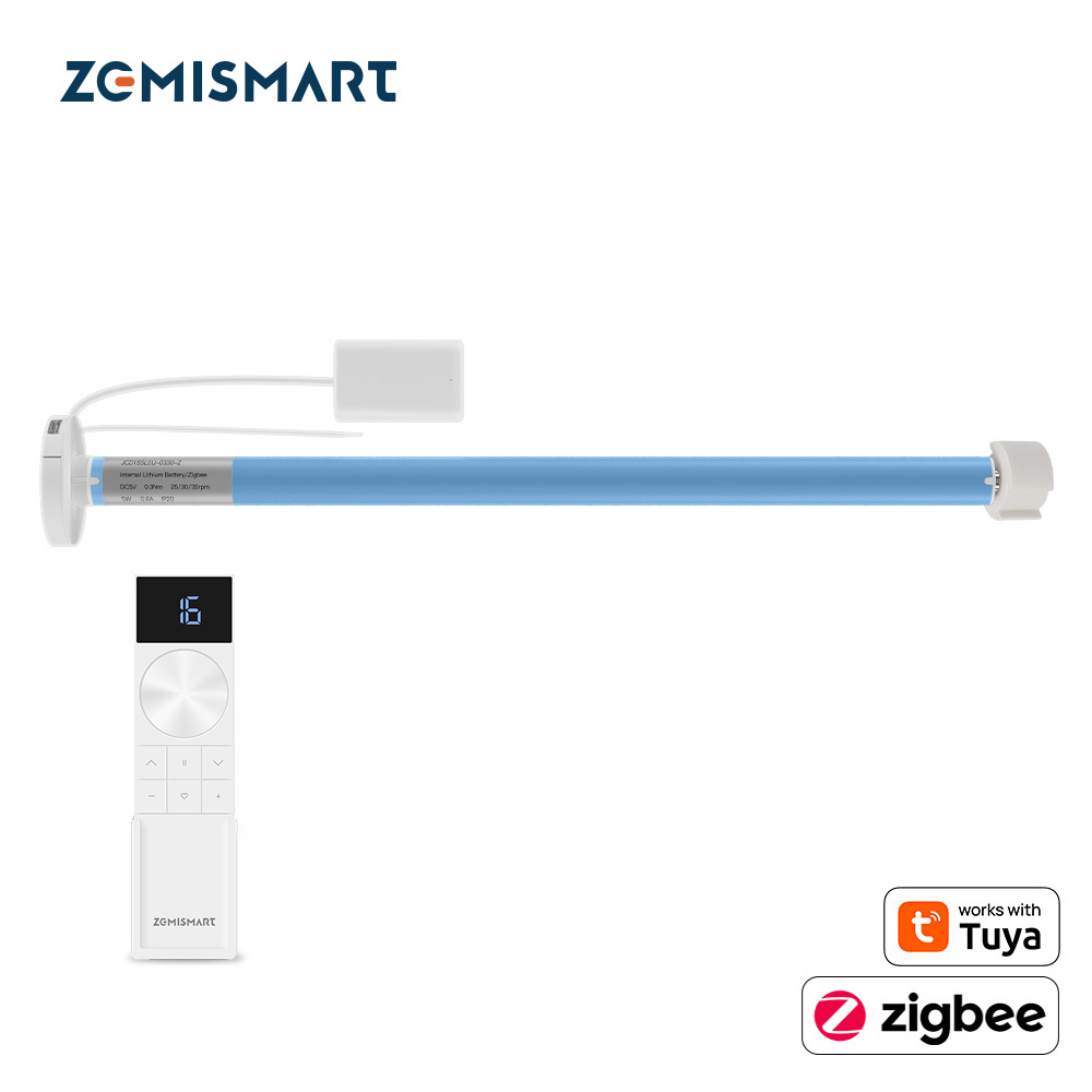 Zigbee Rechargeable Roller Shade Motor, Blind Motor for 17/20/25/28mm Tube with 800mAh Battery Works with Tuya Home Assistant Alexa Google Home | Zemismart ZM15B