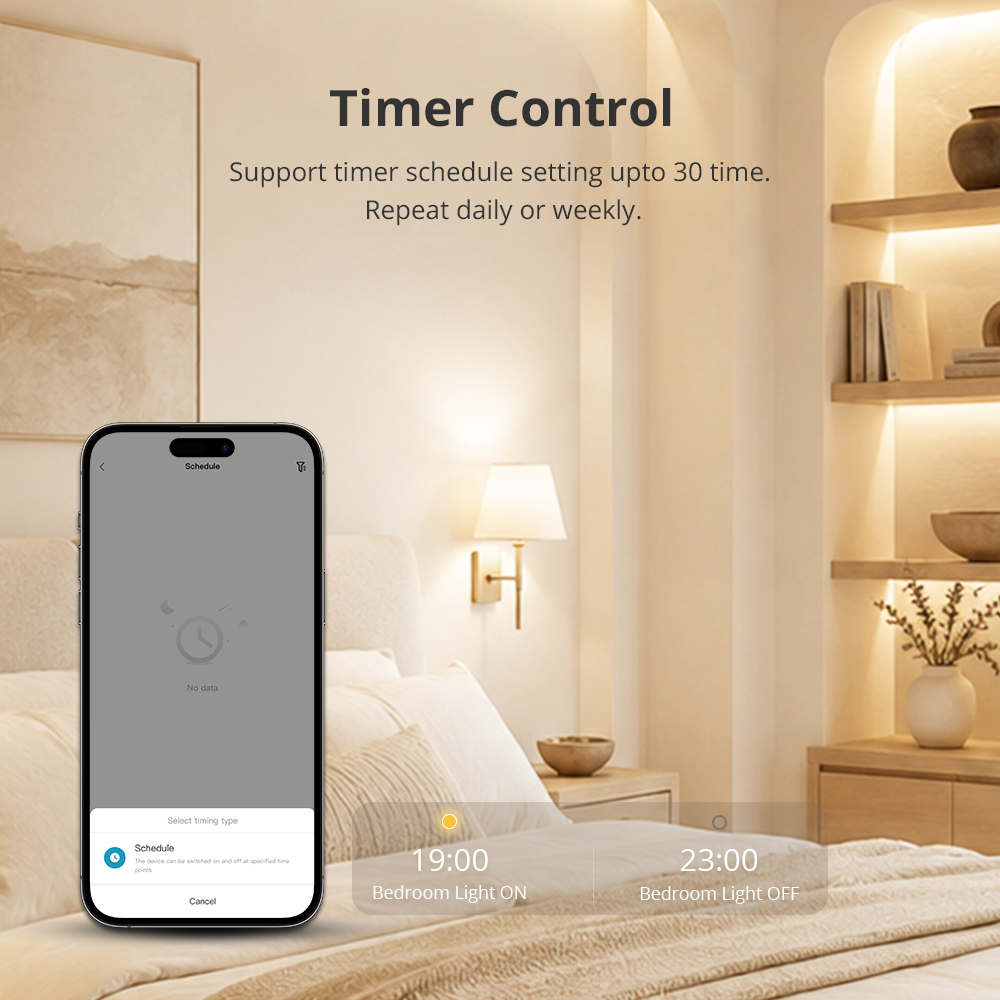 Zigbee Neutral Optional Light Switch, Push Button 1/2/3 Gang Relay with Smart Life Alexa Google Home Voice Control | Zemismart ZL2-LLN1E