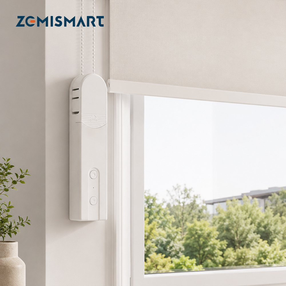 Zemismart Tuya Smart Roller Shade Driver with Solar Panel Chain Beads Blinds Motor Alexa Google Home Voice Control via BLE Hub