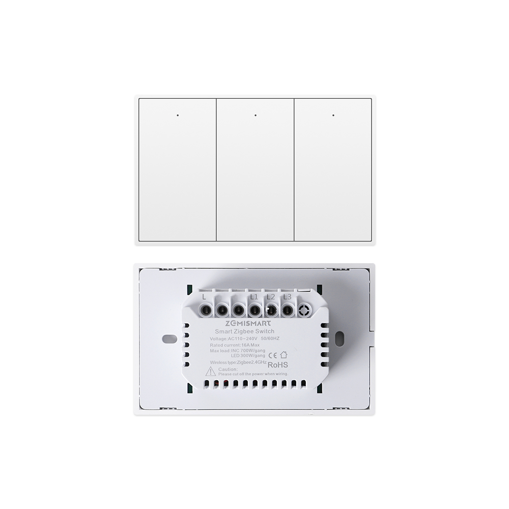 Zigbee No Neutral Light Switch, Push Button Relay Works with Alexa Google Home Tuya | Zemismart