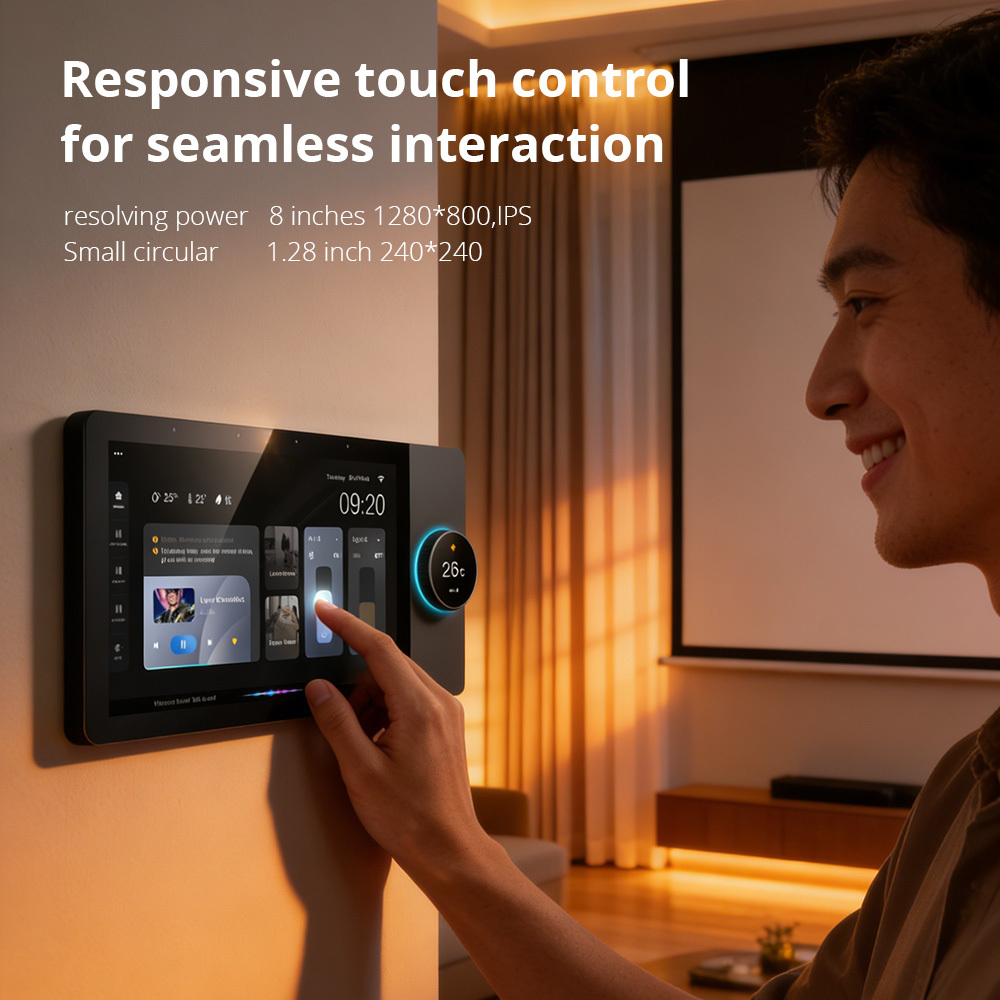 WiFi Zigbee 8 Inch Smart Control Panel, Touch Screen Scene Switch with Voice Control Background Music | Zemismart F8