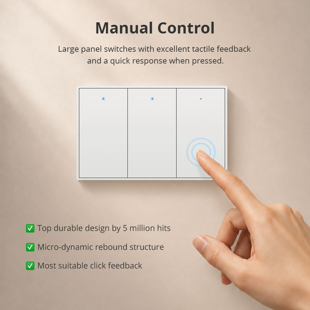 Zigbee No Neutral Light Switch, Push Button Relay Works with Alexa Google Home Tuya | Zemismart