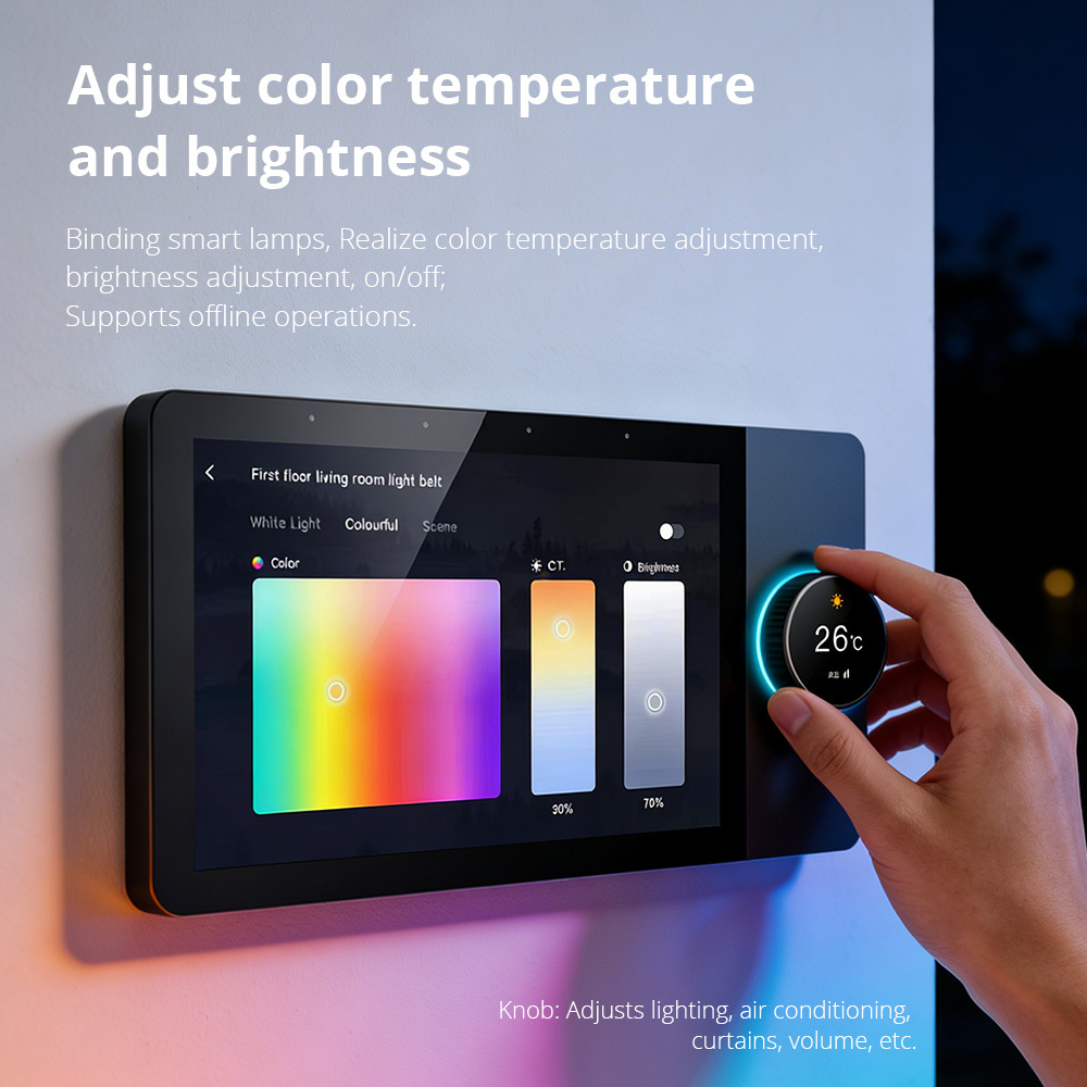 WiFi Zigbee 8 Inch Smart Control Panel, Touch Screen Scene Switch with Voice Control Background Music | Zemismart F8