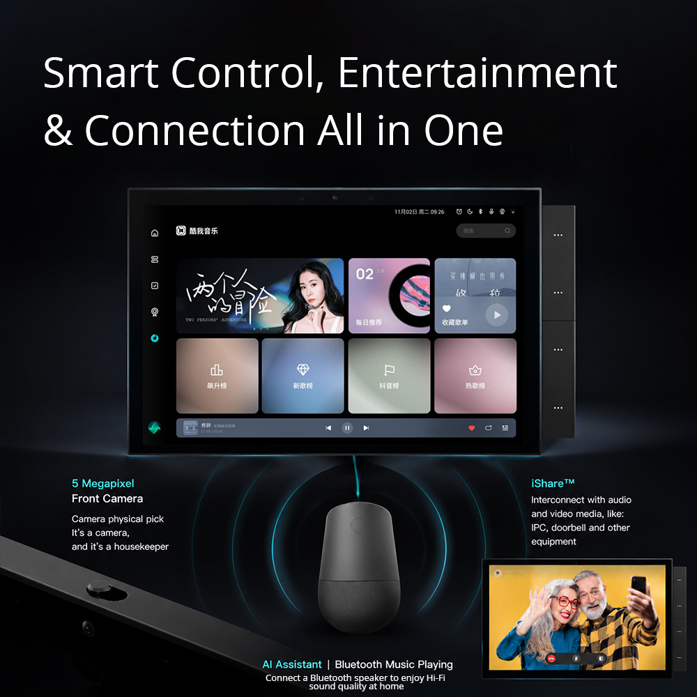 Tuya WiFi Zigbee Bluetooth Control Panel MAX, 10.1-inch Smart Home Central Gateway with T-Control, iShare, RS485 Ethernet | Zemismart
