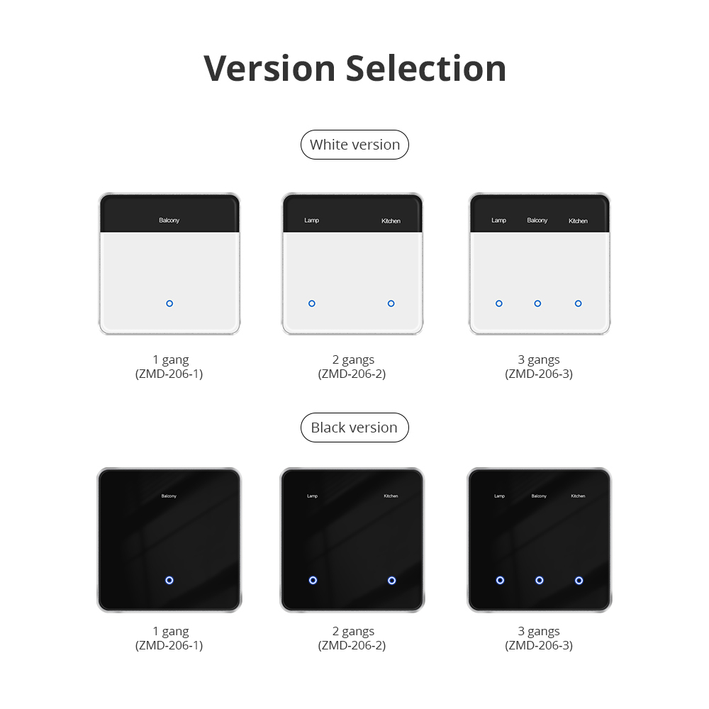 Zigbee Neutral Screen Dimmer Switch, Vertical DIY Name Display Brightness Control, Motion Wake Screen | Zemismart ZMD-206EU