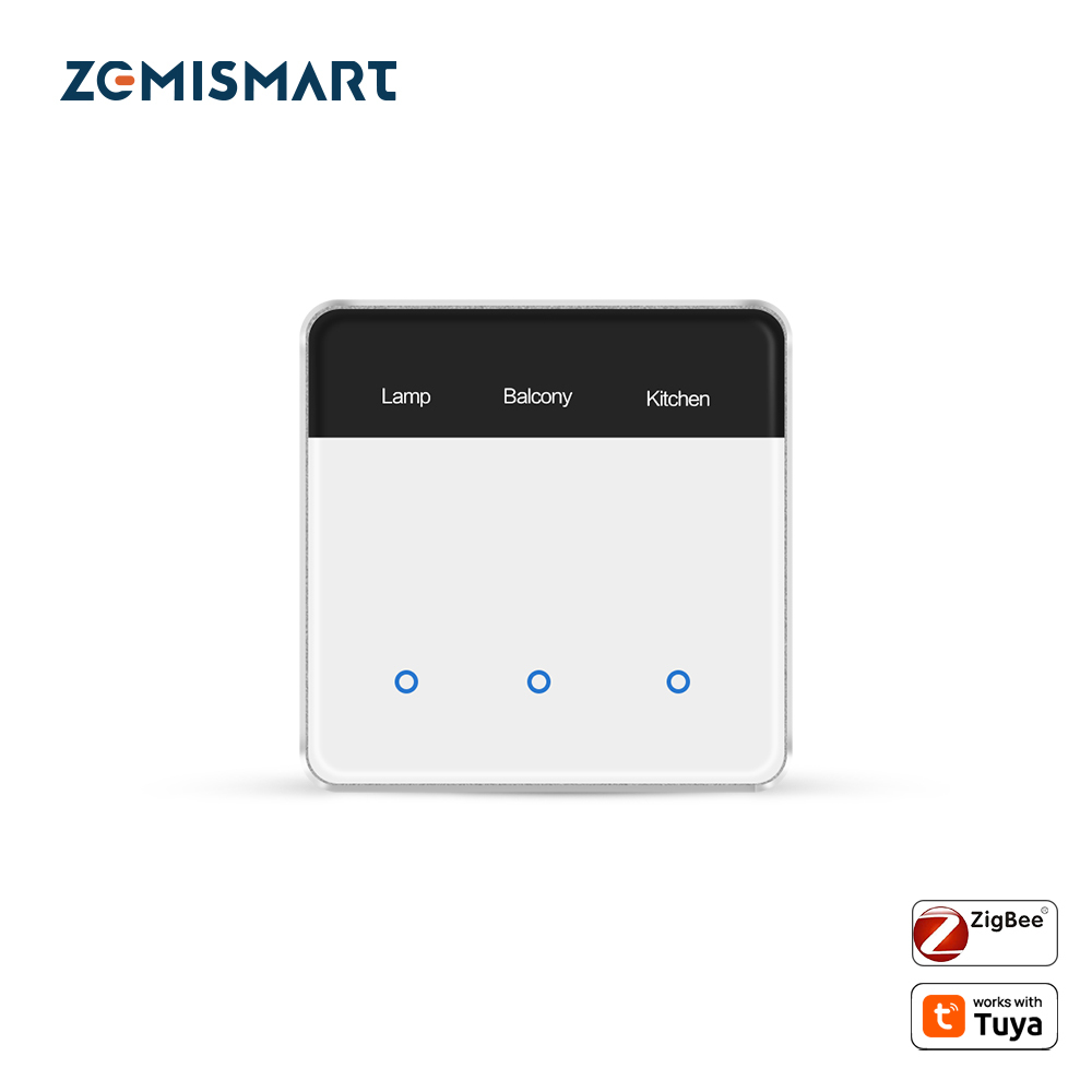Zigbee Neutral Screen Dimmer Switch, Vertical DIY Name Display Brightness Control, Motion Wake Screen | Zemismart ZMD-206EU