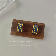 Nostalgic Gold + Blue [925 Silver Needle]