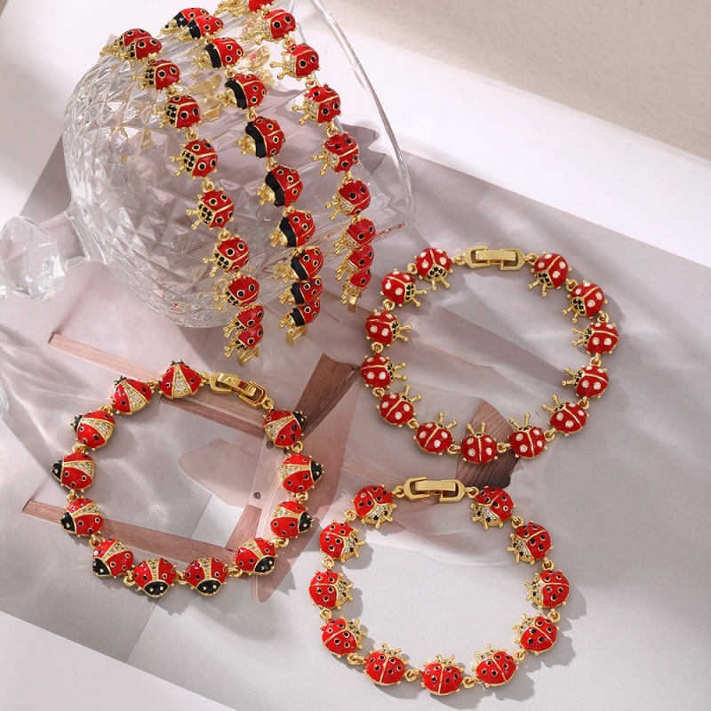 Red Ladybug Bracelet Multifunctional Women's Jewelry Daily Wear Metal Zircon Casual Date Suitable Accessories