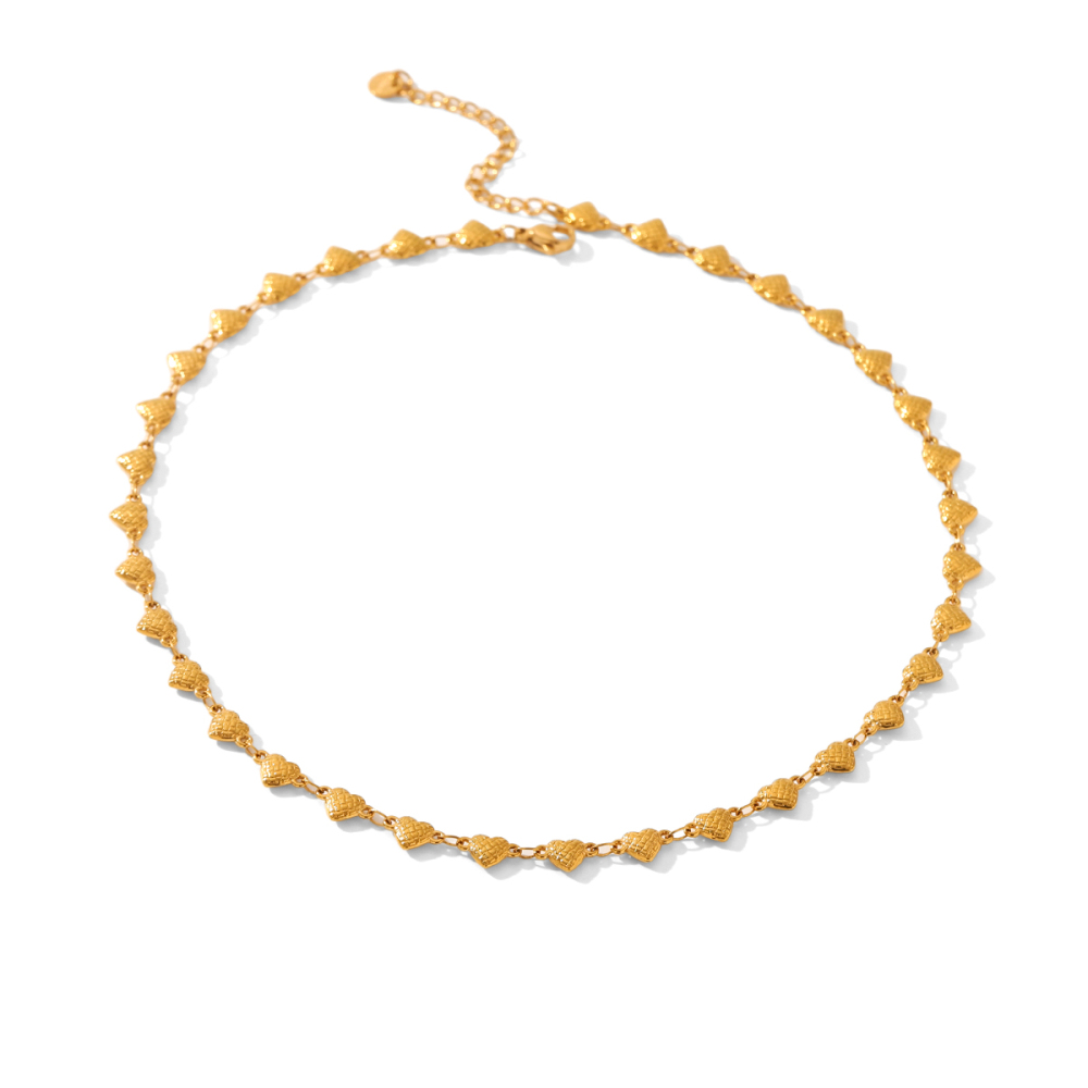 INS Style Stainless Steel Heart Necklace Non-Fading 18K Gold Shell Collarbone Chain Titanium Steel Jewelry  Accessories