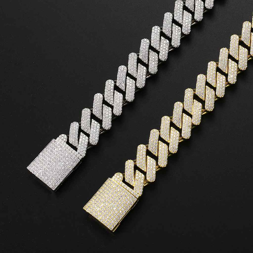 Hip-hop Punk Geometric Copper Chain Inlay Zircon Necklace