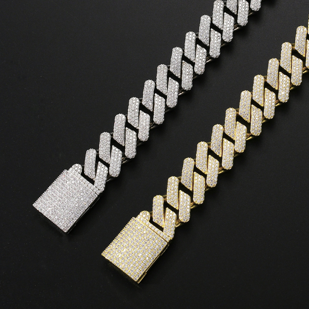 Hip-hop Punk Geometric Copper Chain Inlay Zircon Necklace