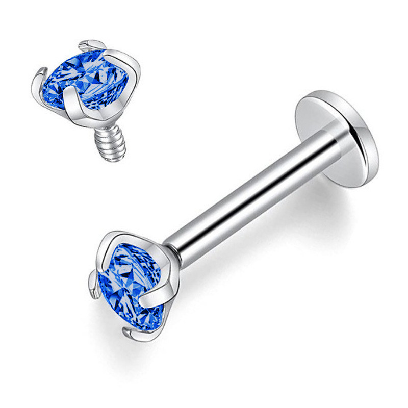 10 PCS/Package Lip Rings Modern Style Classic Style Geometric Titanium Alloy Zircon Lip Rings Ear Cartilage Rings & Studs