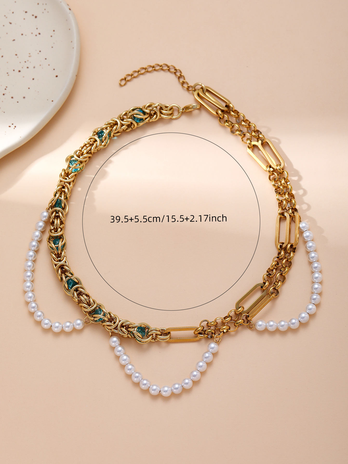 New Light Luxury Minority Retro Ins Style Simple Double-Layer Pearl Necklace Female Fashion Clavicle Chain Neck Strap Neck Accessories