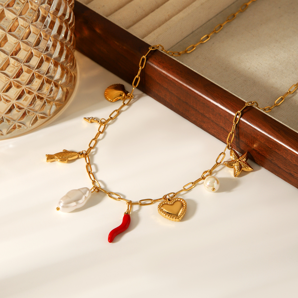 Bohemian Accessories Stainless Steel Necklace Light Luxury Niche DIY Jewelry Accessories Pendant Necklace Collarbone Chain