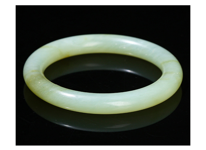 JD Jewelry Natural Underground White Jade Bracelet Round Bar Vintage Style Women's Bracelet Artistic Retro Trendy Simple Classic Style