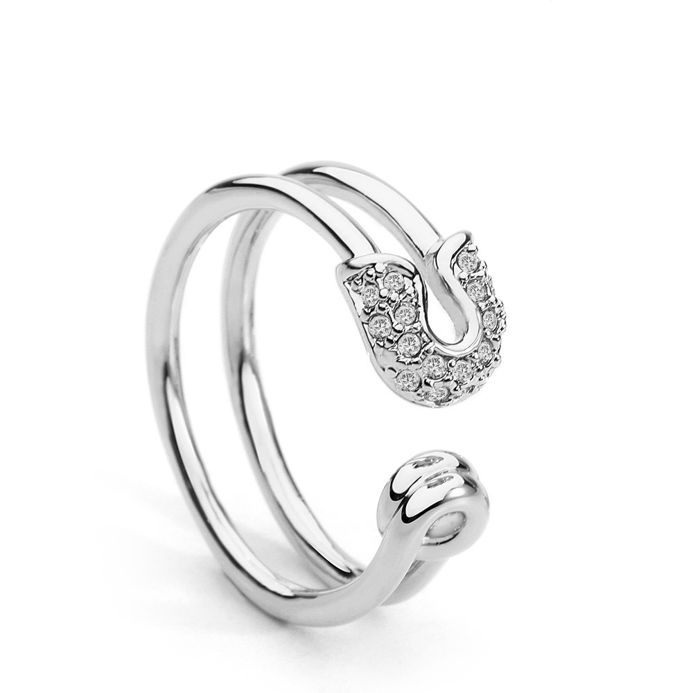 Diamond Ring Open Wedding Geometric Pinch Ring Women's Accessories Geometric