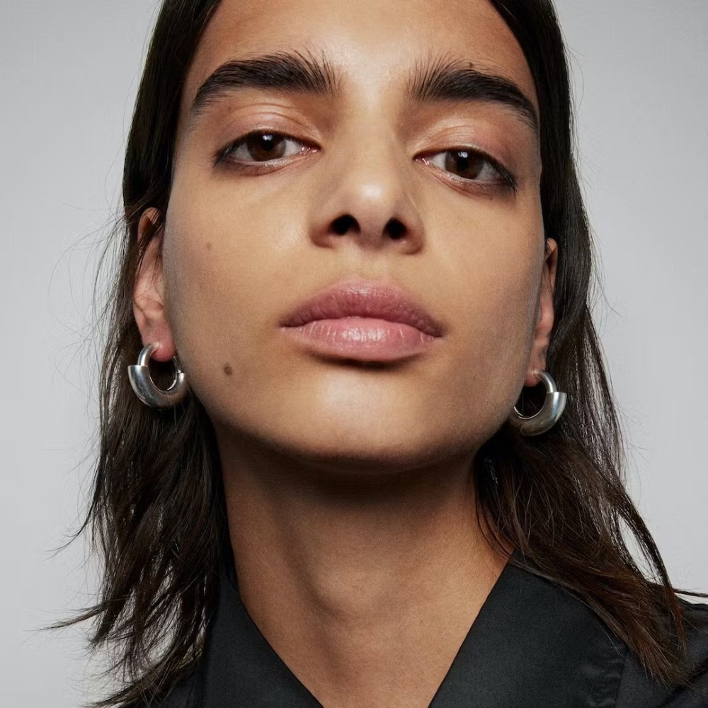 Neutral Style Gold-Plated Copper Round Earrings Fashion OL Geometric Pattern Women's Jewelry Accessories 2024 New Model